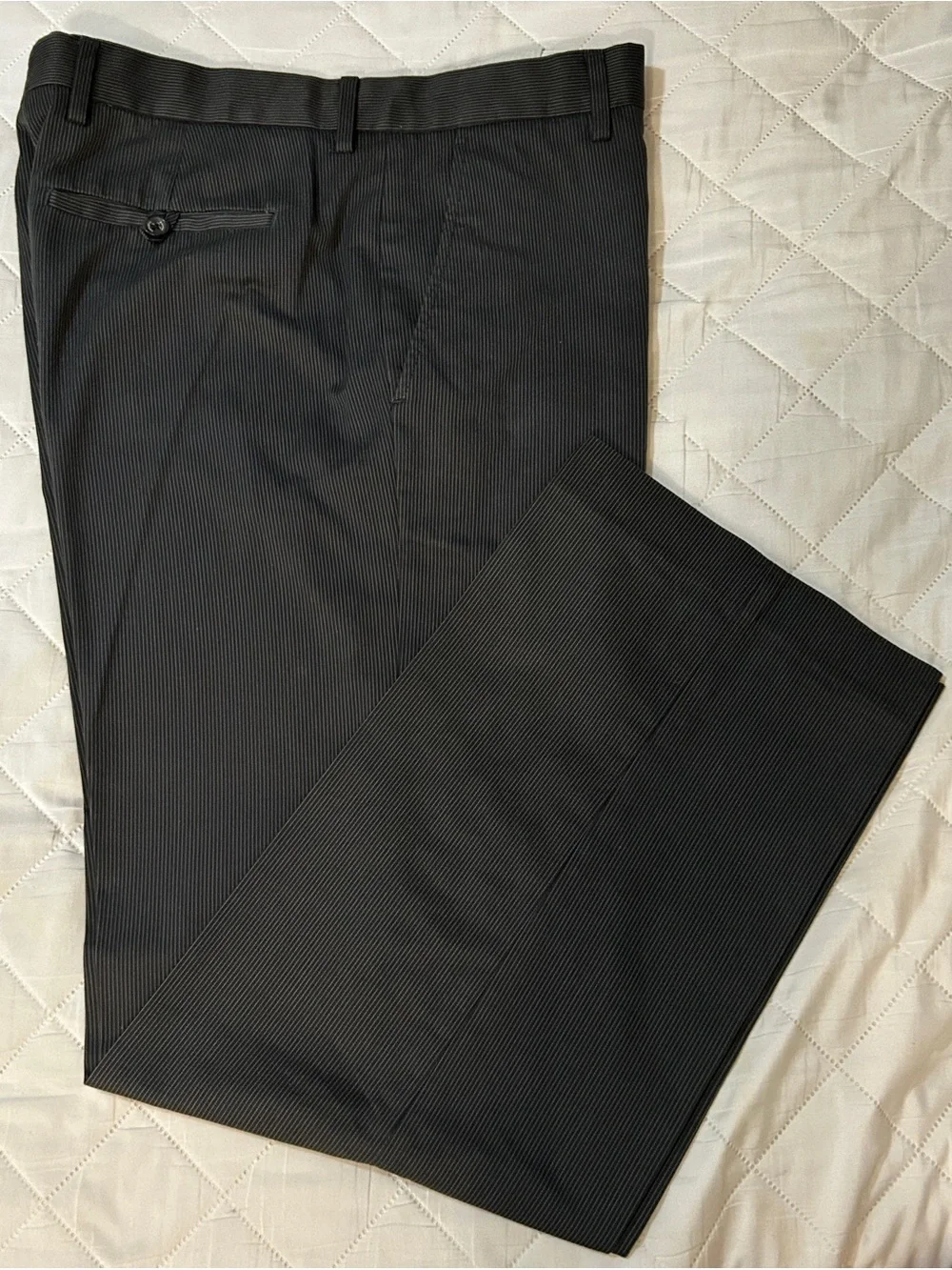 Banana Republic Men's Dark Gray Pinstripe Dress Pants